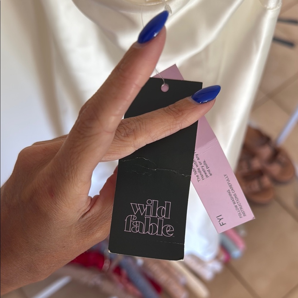 Wild Fable White Satin Slip Dress - Picture 4 of 4